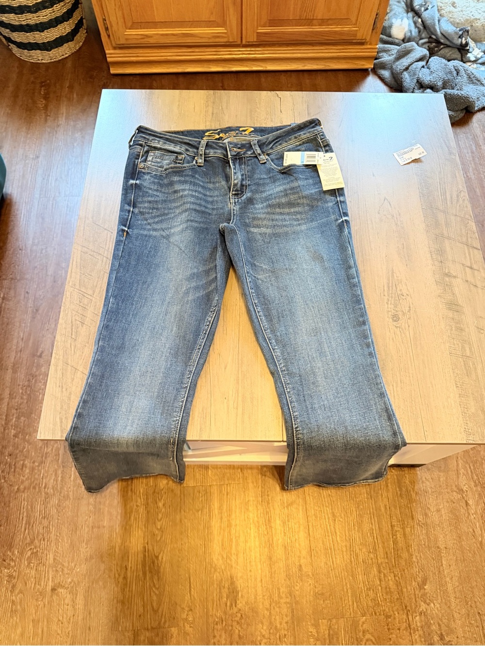 7 For All Mankind Women's Light Blue Wide Leg Jeans